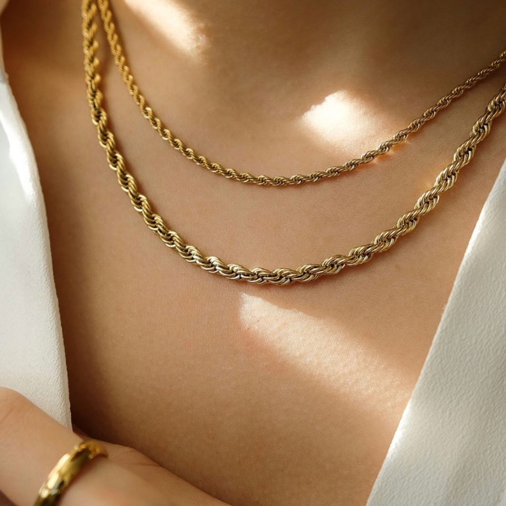 Twist Chain Choker Necklace | Gold Plated Stainless Steel